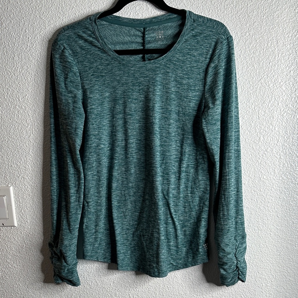 Title nine Women's Teal Long Sleeve Top size M active wear